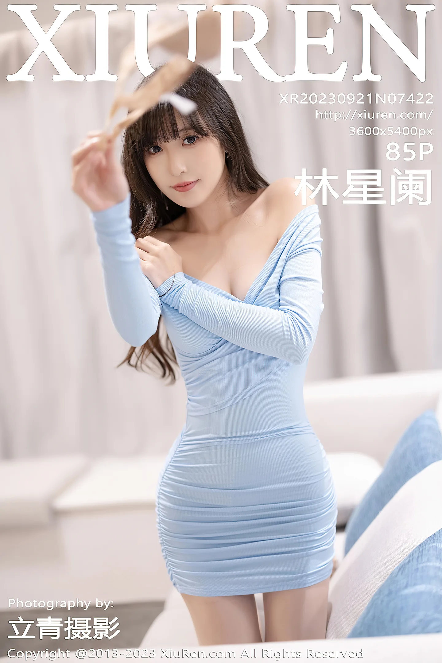 [XiuRen秀人网]No.7422_模特林星阑性感灰色OL服饰+淡蓝连衣短裙秀曼妙身姿诱惑写真85P-秀人网 - XiuRen.Xyz